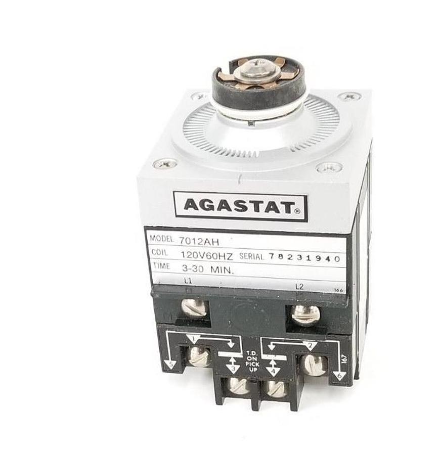 Used NEW AGASTAT 7012AH TIMING RELAY 120V60HZ, 3-30 MIN.