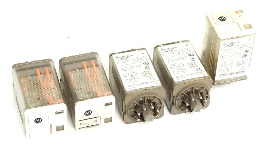 Used LOT OF 5 ALLEN BRADLEY 700-HA32Z24 RELAYS 24VDC SER. B, 700HA32Z24