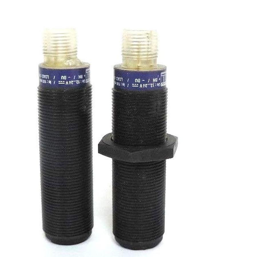Used LOT OF 2 TELEMECANIQUE XU1-P18PL9AB PHOTOELECTRIC SENSORS 12...24V, 100MA