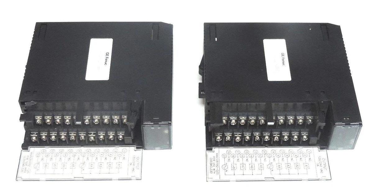 Used LOT 2 GE FANUC IC693MDL330A OUTPUT MODULES 120/240VAC, 1AMP, 8 POINT