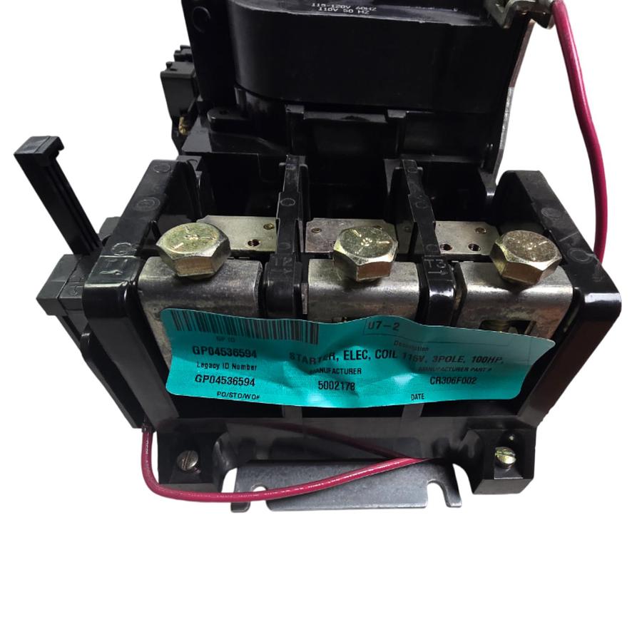 Used GE GENERAL ELECTRIC CR306F002 NEMA SIZE 4 MAGNETIC STARTER 110/120V COIL NSNP