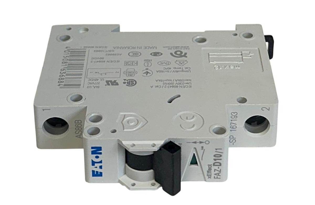Used 3 EATON FAZ-D10/1-SP / FAZD101SP MINI CIRCUIT BREAKERS 10A 15kA 1P 167193 NSMP