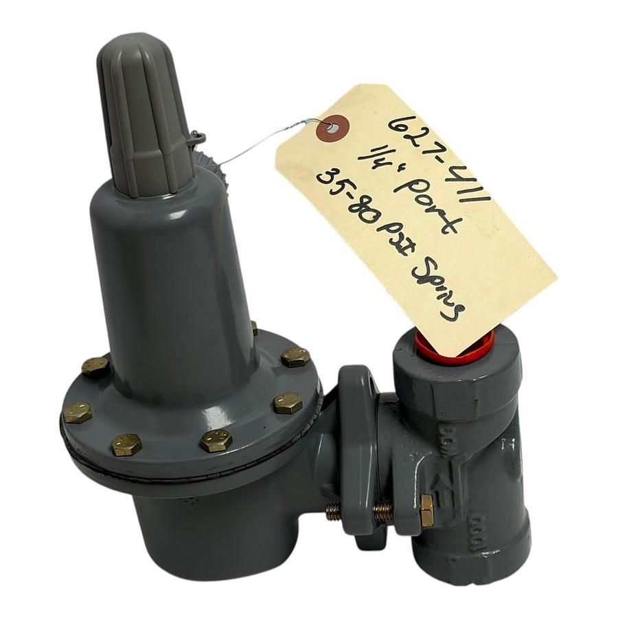Used Fisher 627-411 Pressure Reducing Gas Regulator 3/4 NPT 1/4 Orifice 35-80 PSI New