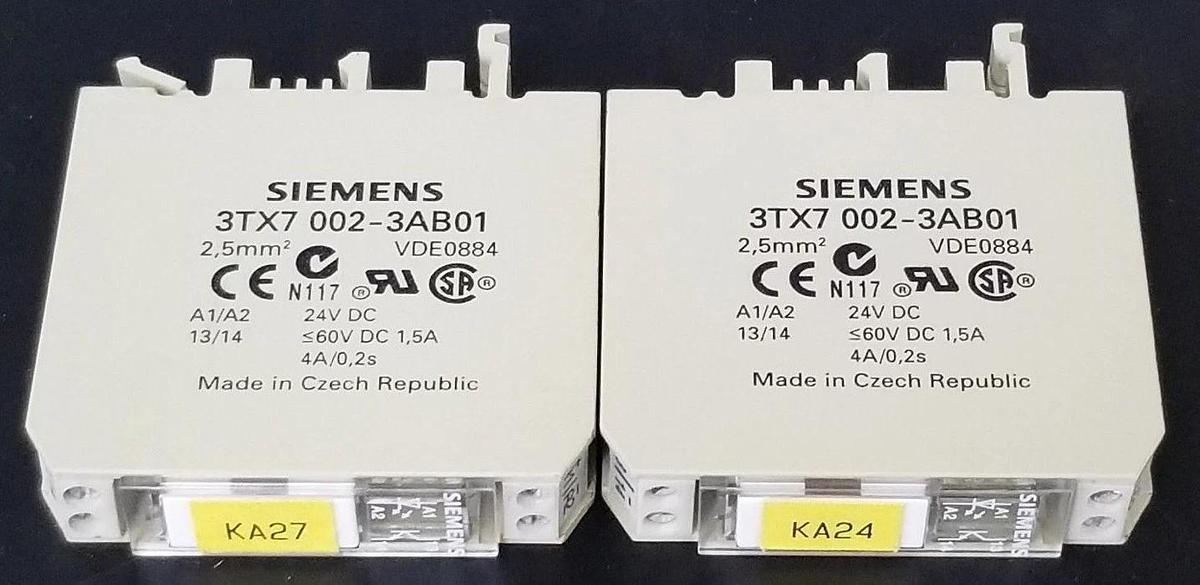 Used LOT OF 2 SIEMENS 3TX70023AB01 OUTPUT INTERFACE MODULES 3TX7002-3AB01 (DAMAGED)
