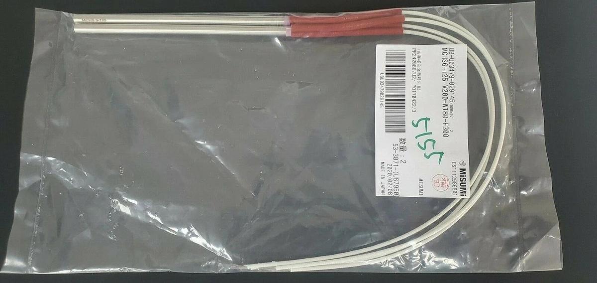 Used LOT OF 2 NEW MISUMI MCHS6-120-V200-W180-F300 CARTRIDGE HEATERS