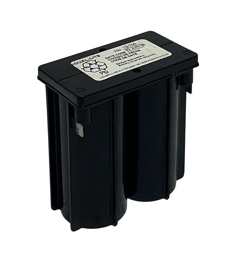 Used DUAL-LITE 12-705 / 12705 SEALED BATTERY 4V AGM 8 AMP HOUR CAPACITY USNP
