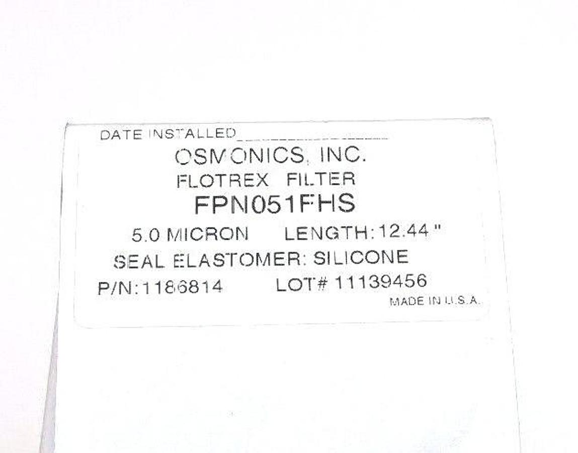 NIB OSMONICS, INC. FLOTREX FILTER FPN051FHS 5.0 MICRON LENGTH: 12.44'' 1186814