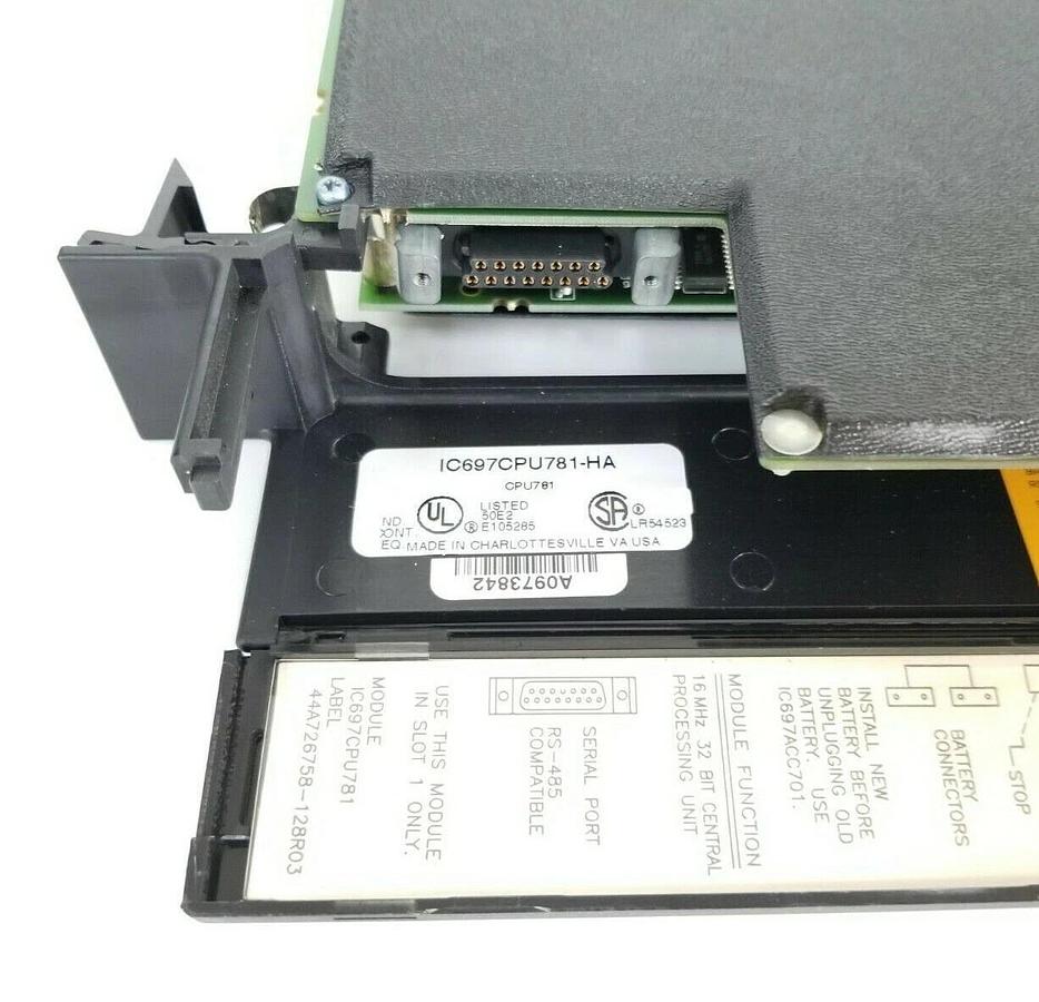 Used GE FANUC IC697CPU781-HA CPU MODULE W/ IC697MEM731D 128KB CMOS MEM (NO KEYS)