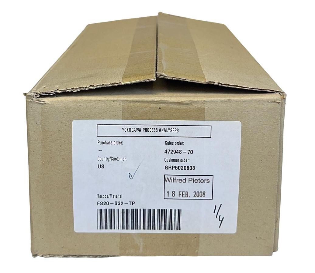 Used YOKOGAWA FS20-S32-TP / FS20S32TP MODEL FS20 FLOW FITTING SUBASSEMBLY NSMP