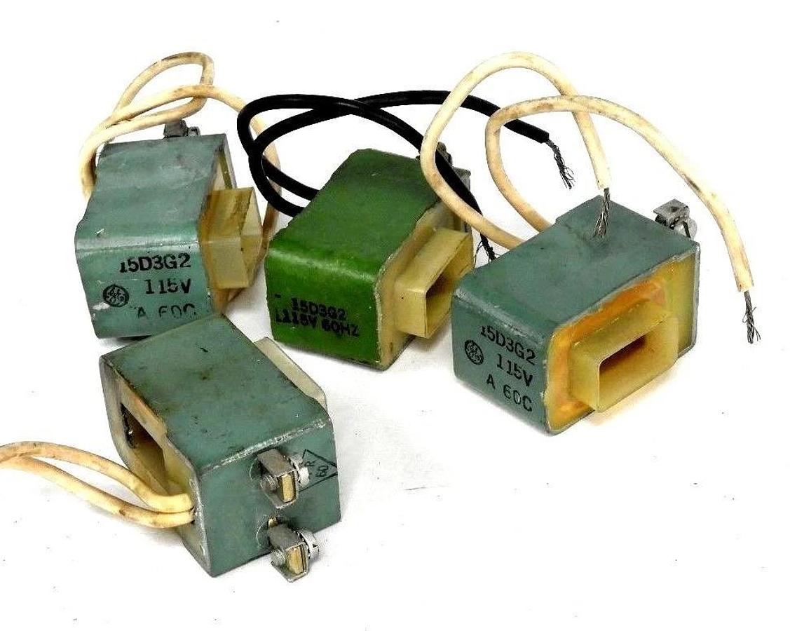 Used LOT OF 4 GENERAL ELECTRIC 15D3G2 COILS 115V, 60HZ