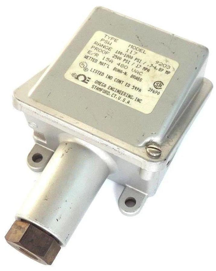 Used OMEGA PSW-117-9203 PRESSURE SWITCH TYPE PSW MODEL 117