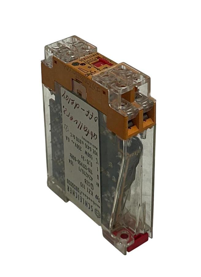 Used SCHLEICHER KZT 110 / 424210/1 104 TIME DELAY RELAY 0.15-3s 500W 250V 6A USNP
