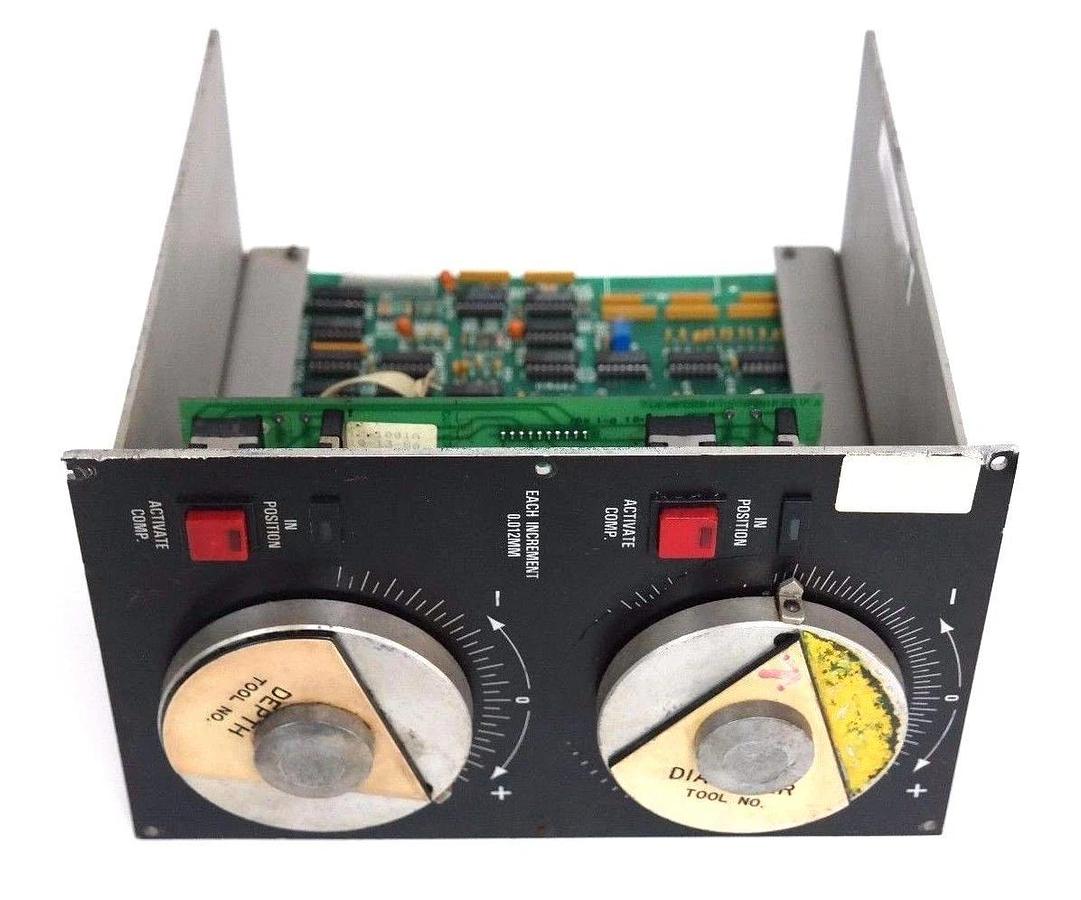 Used OLOFSSON TOOL EM651500*1 DIAMETER/DEPTH CONTROL PANEL W/ 12-10009 BOARD 1210009