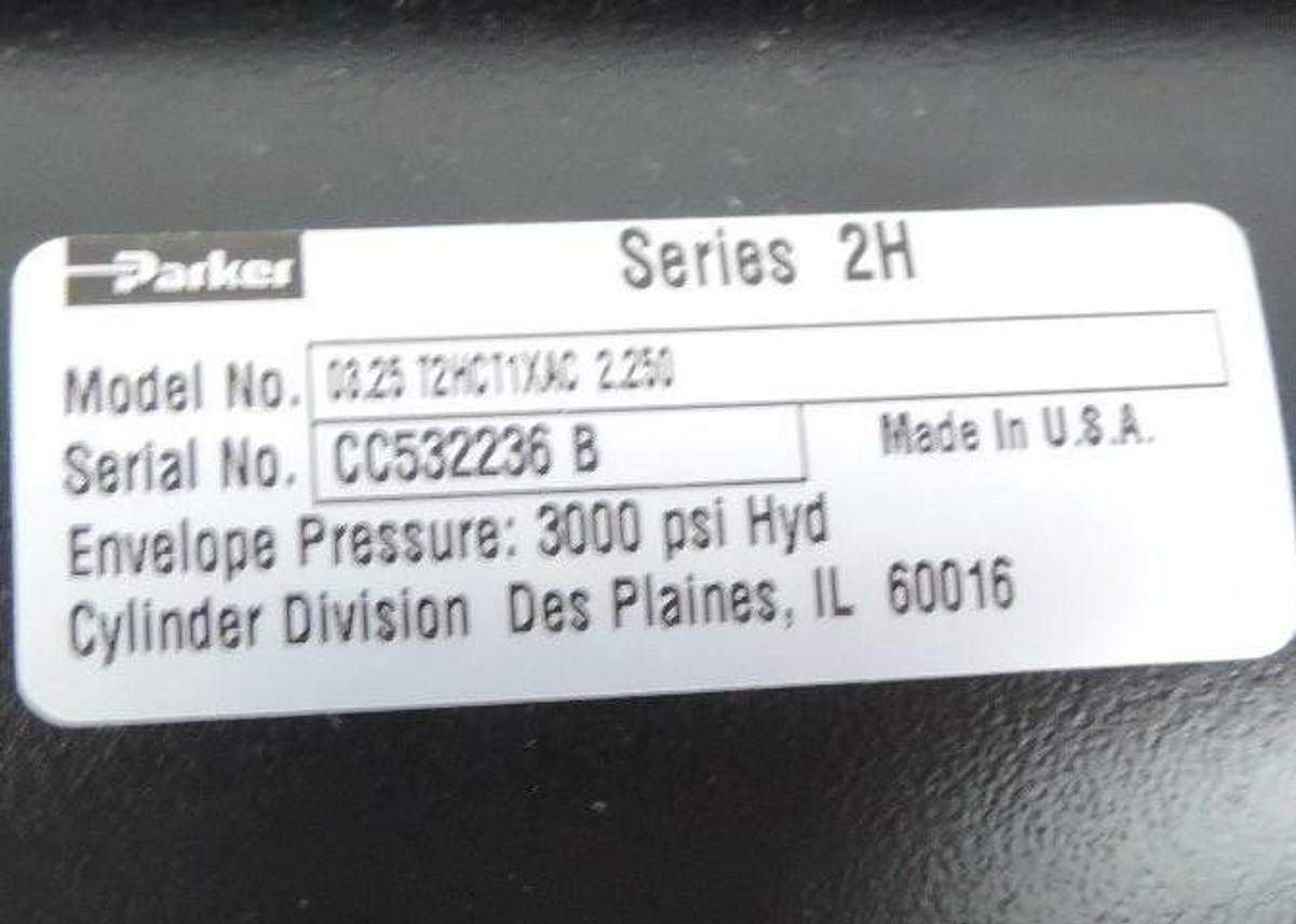 Used NEW PARKER 2 STAGE HYDRAULIC CYLINDER SER. 2H, BORE: 03.25 STROKE: 5.375, 2.250