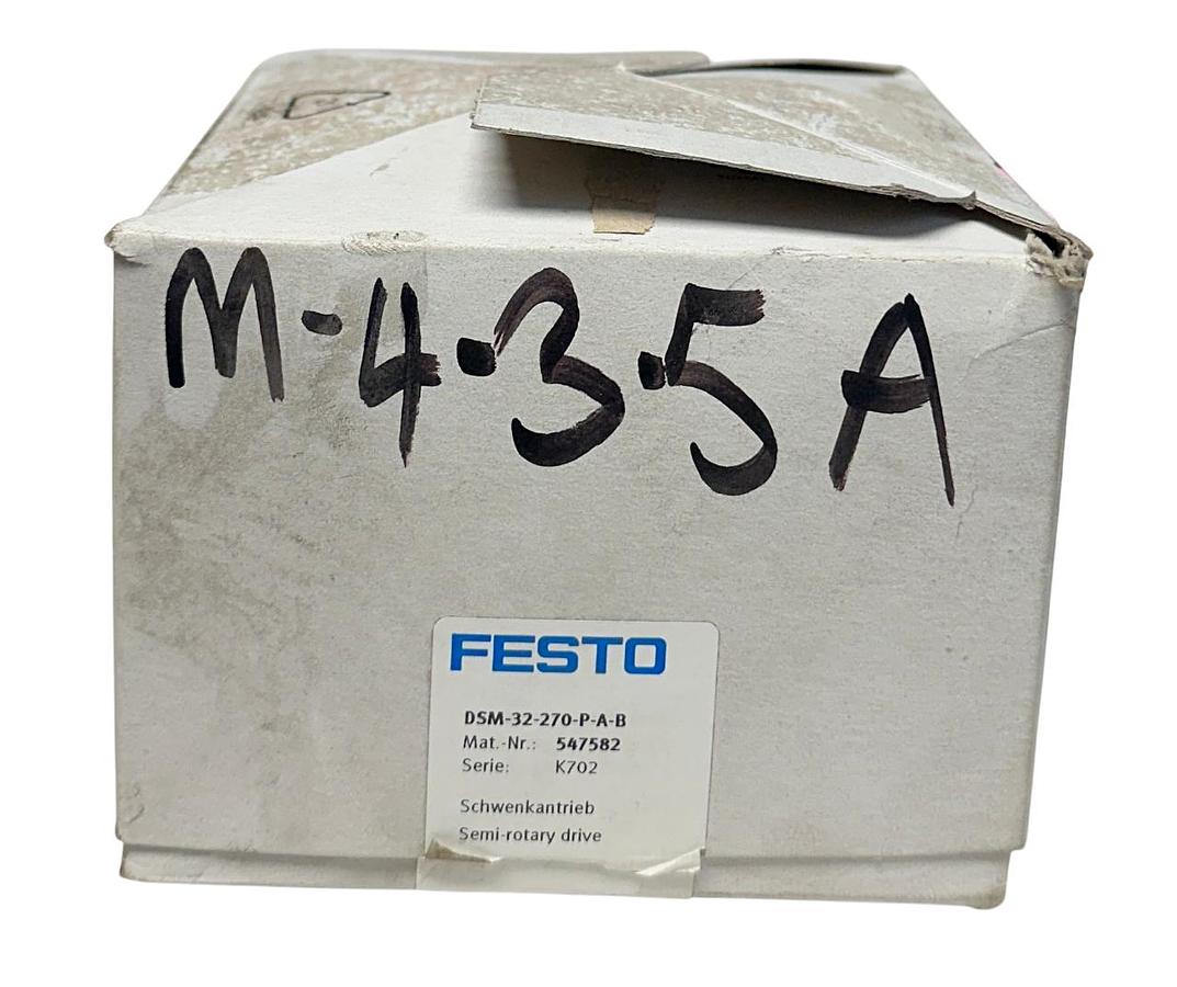 Used FESTO DSM-32-270-P-A-B / 547582 SEMI-ROTARY DRIVE DSM SERIES ACTUATOR 32mm NSMP