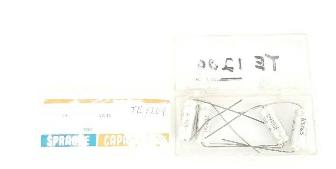 Used LOT OF 4 NEW SPRAGUE TE-1209 CAPACITORS 50MF, 25V, TE1209