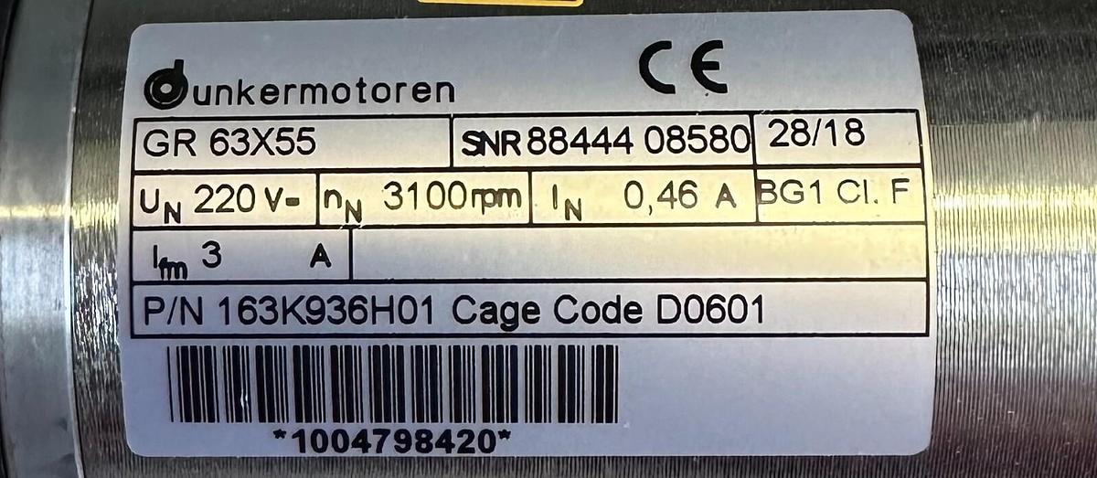 Used NEW DUNKERMOTOREN GR 63X55 / GR63X55 SERVO SG80K REDUCER 88711 06003 RECTIFIER