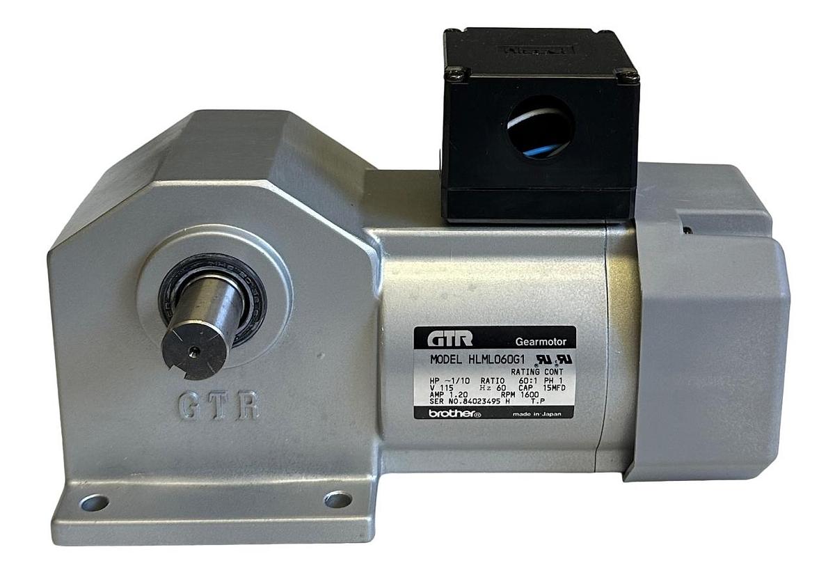 Used NEW BROTHER HLML060G1 / 564102 / 40007791 GTR GEARMOTOR SILVER 1/10HP 60:1 RATIO