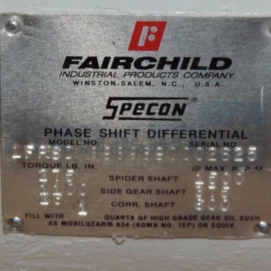 Used Fairchild 1FPSD Specon 4:1 FPSD Phase Shift Differential PSD Transmission 6.5HP