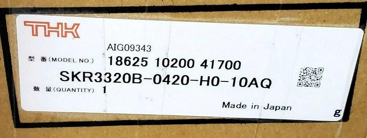 Used NIB THK SKR3320B-0420-H0-10AQ LINEAR GUIDE AND RAIL SKR3320B0420H010AQ