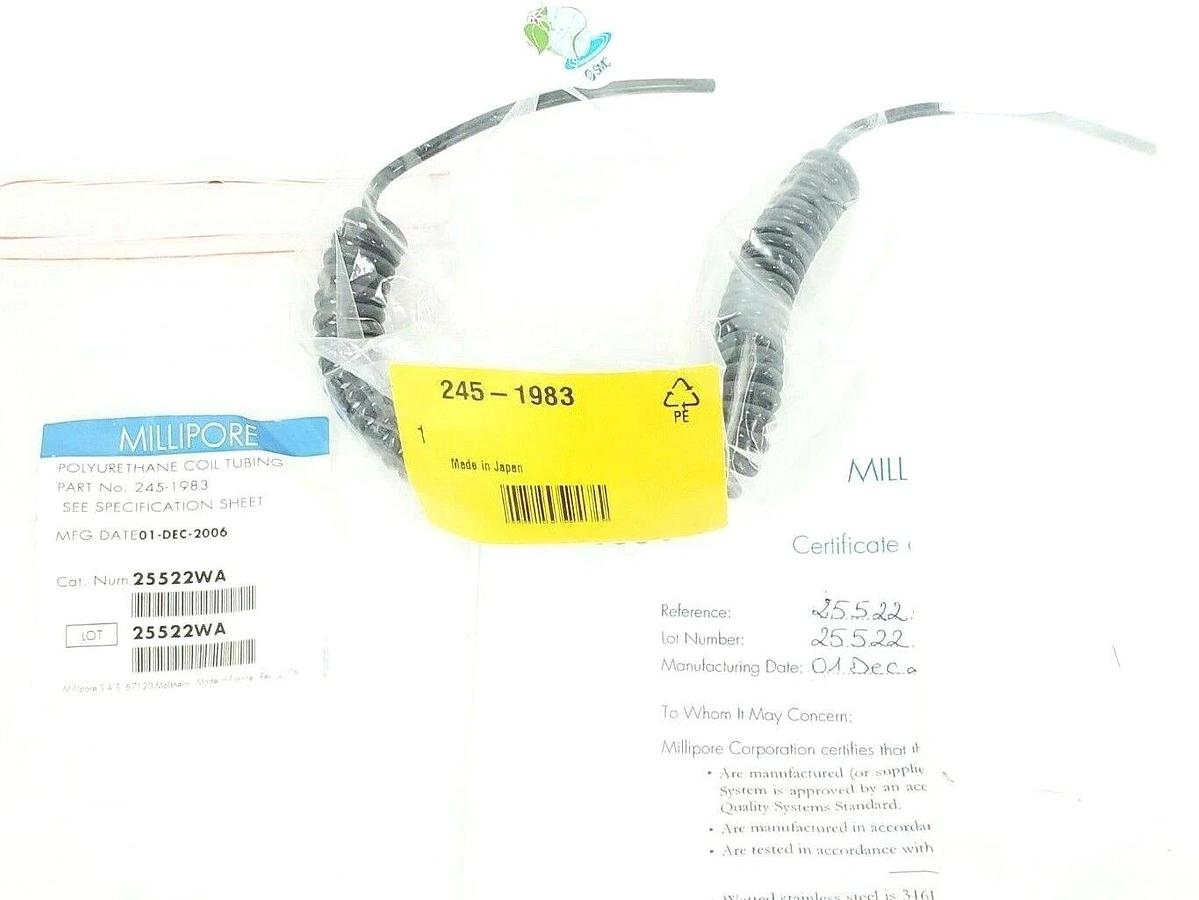 Used NEW MILLIPORE P/N: 245-1983 POLYURETHANE COIL TUBING CAT. NO. 25522WA