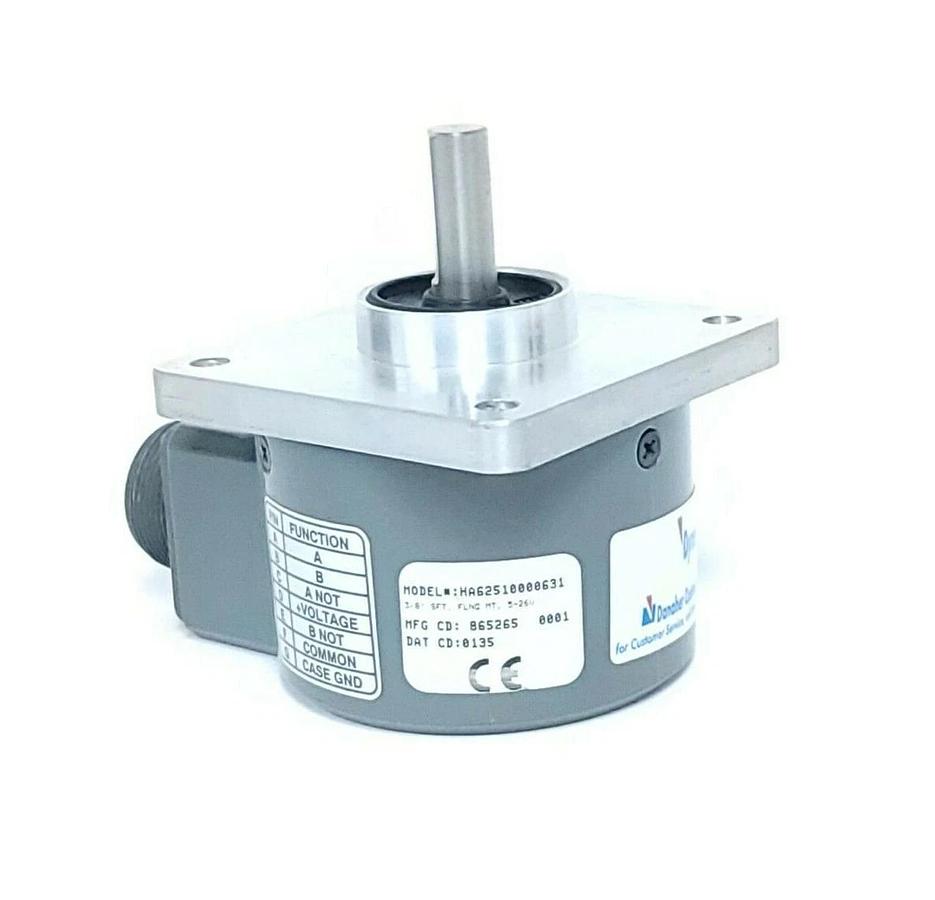 Used DAHNER CONTROLS HA62510000631 INCREMENTAL ENCODER 3/8 IN SFT, FLNG MT, 5-26V
