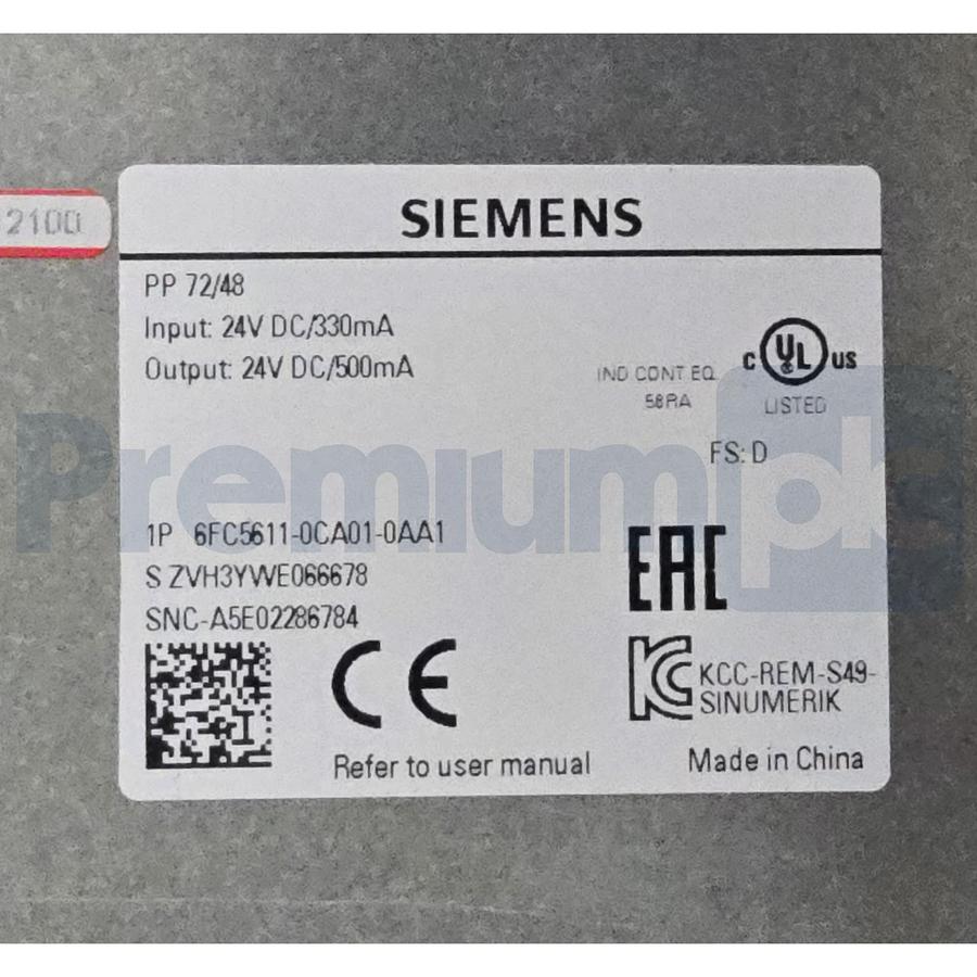 Used Siemens 6FC5611-0CA01-0AA1 SINUMERIK I/O Module PP 72/48 w/Profibus NSMP
