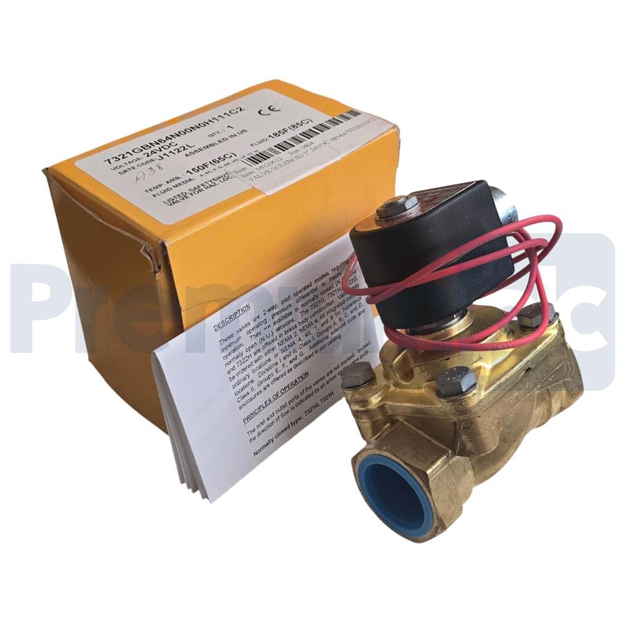 Used PARKER SKINNER 7321GBN64N00N0H111C2 2-WAY NC 1"NPT 24VDC BRASS PILOT VALVE NSMP