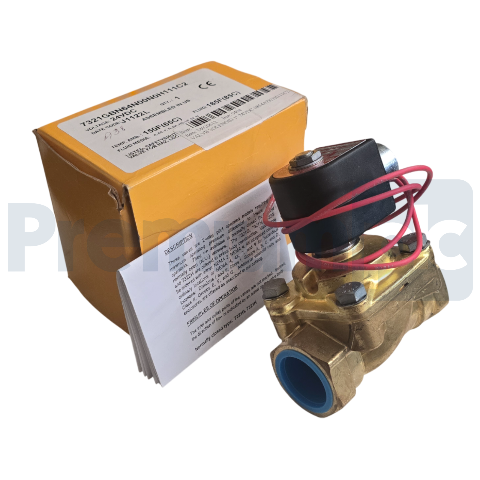 Used PARKER SKINNER 7321GBN64N00N0H111C2 2-WAY NC 1"NPT 24VDC BRASS PILOT VALVE NSMP