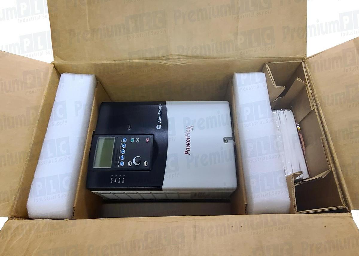 Used NEW ALLEN BRADLEY 20AC011A4AYNANNN /A POWERFLEX 70 AC DRIVE 7.5 HP FRN. 2.002