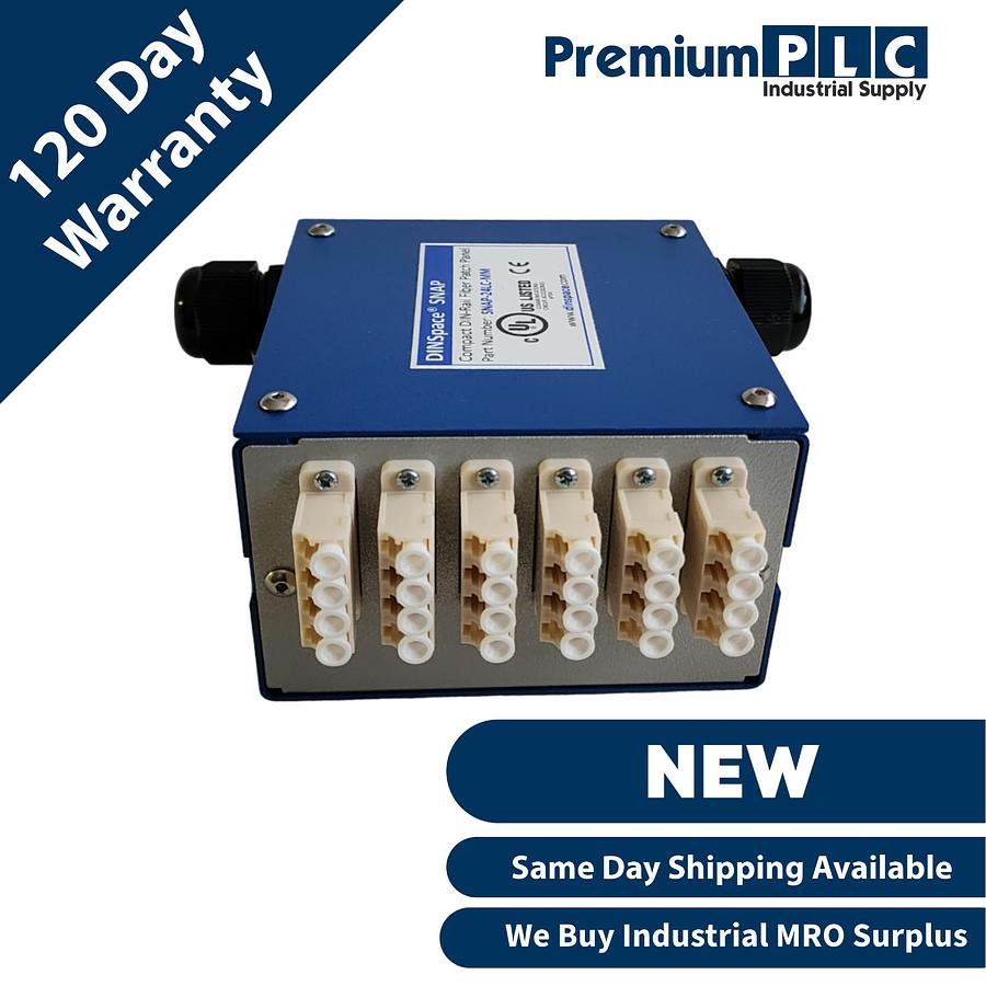 Used NEW DINSpace SNAP-24LC-MM COMPACT DIN-Rail FIBER OPTIC PATCH PANEL W/6 MM LC/LC