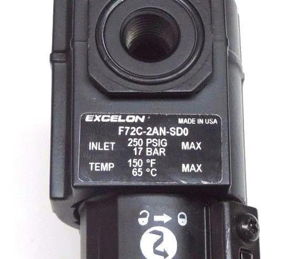 Used NORGREN EXCELON F72C-2AN-SD0 OIL FILTER 250PSIG, 150 DEG F, F72C2ANSD0