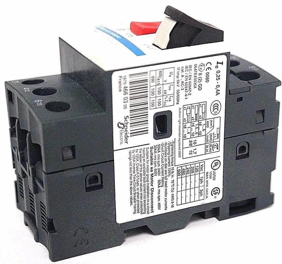 Used NIB TELEMECANIQUE GV2ME03 MOTOR CIRUIT BREAKER TESYS-034299 0,25-0/40A, GV2-ME03