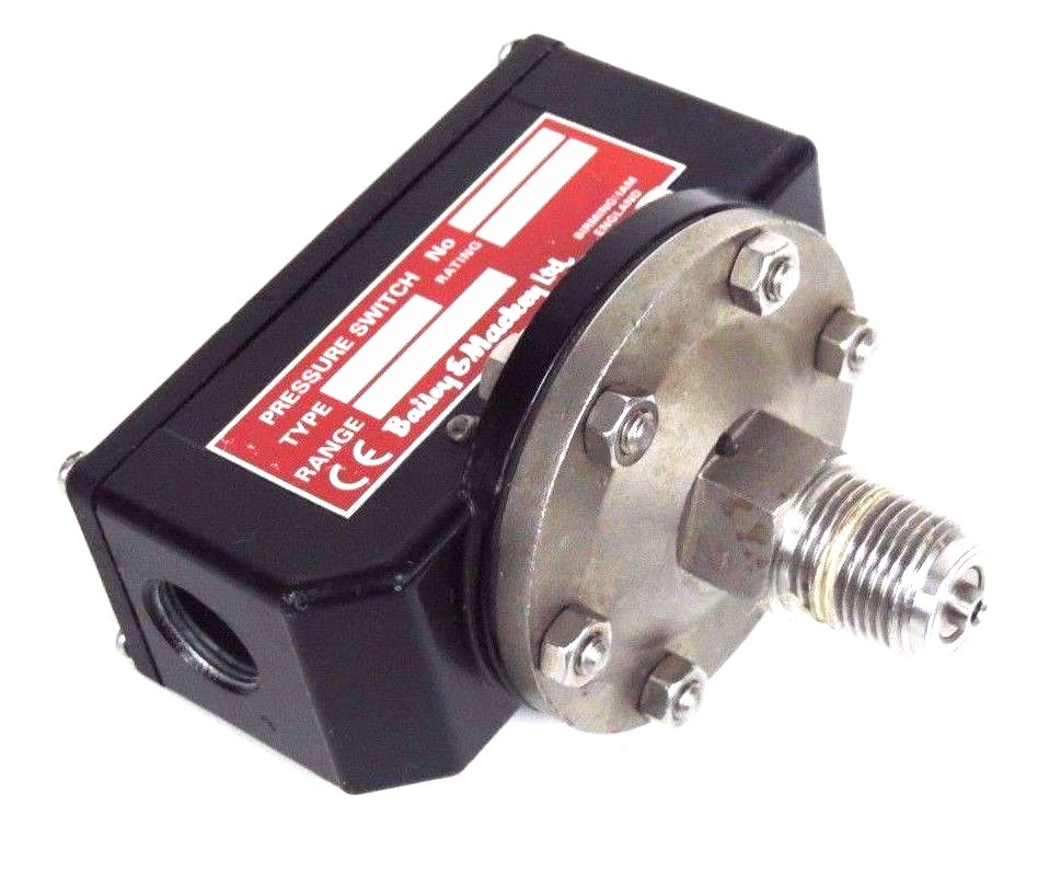 Used BAILEY & MACKEY TYPE 1351 PRESSURE SWITCH 55350, 5A, 250V, 14/200BAR