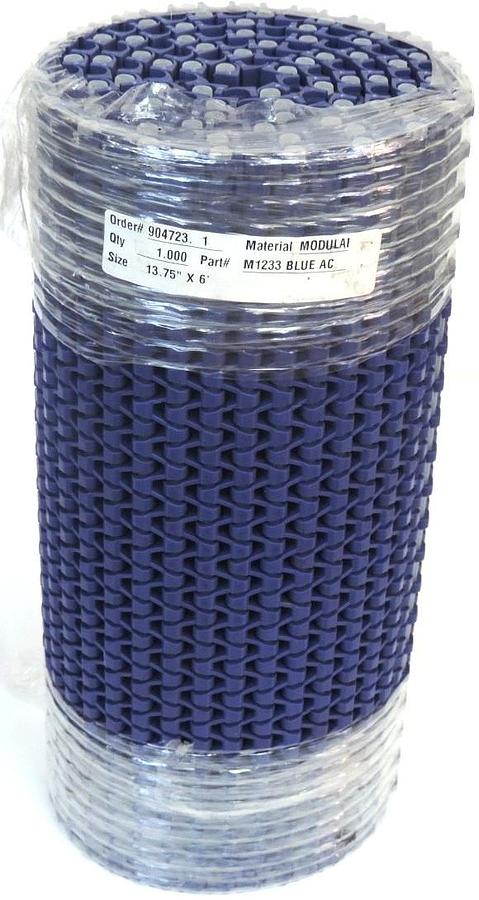 Used NEW M1233 BLUE AC MODULAR 6FT LENGTH 13.75IN WIDTH CONVEYOR BELT 13.75" X 6'