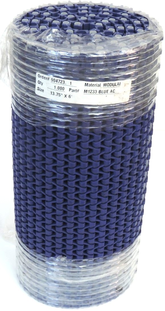Used NEW M1233 BLUE AC MODULAR 6FT LENGTH 13.75IN WIDTH CONVEYOR BELT 13.75" X 6'
