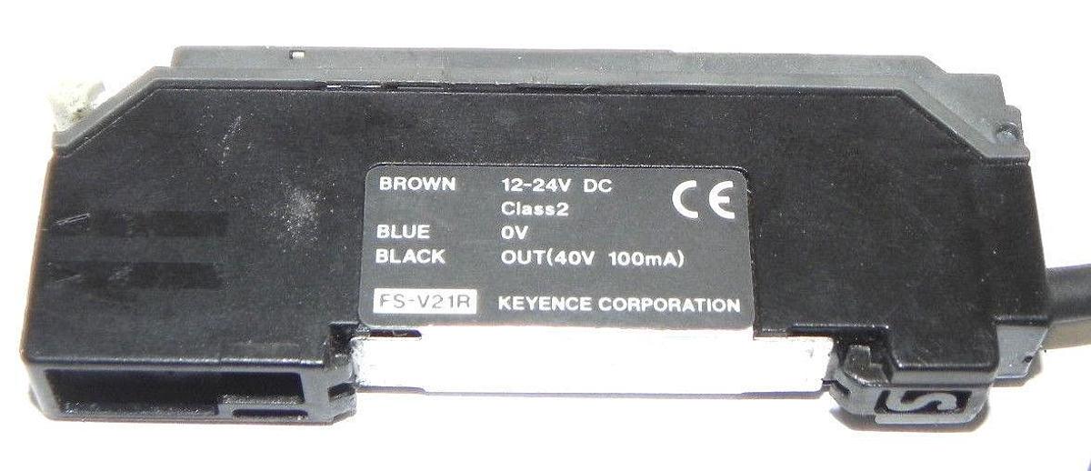 Used KEYENCE FS-V21R PHOTOELECTRIC FIBER OPTIC AMPLIFIER FSV21R, 12-24V DC