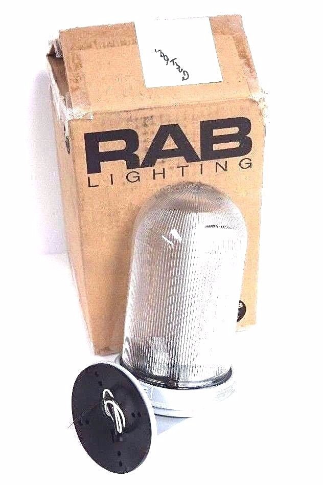 NIB RAB LIGHTING VXBR200S/F22 VAPORPROOF LIGHT FIXTURE 22W 120V WL BR 4" BX 1/2"