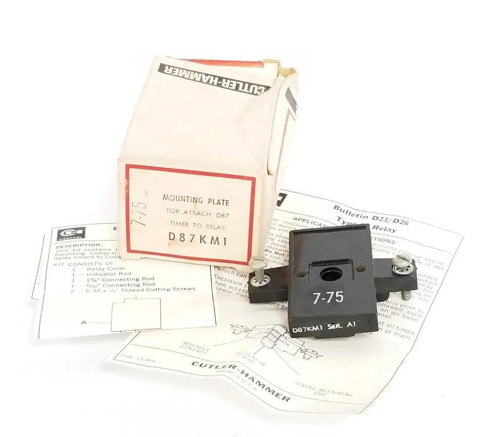 NIB EATON CUTLER HAMMER D87KM1 RELAY MOUNTING KIT SER. A1