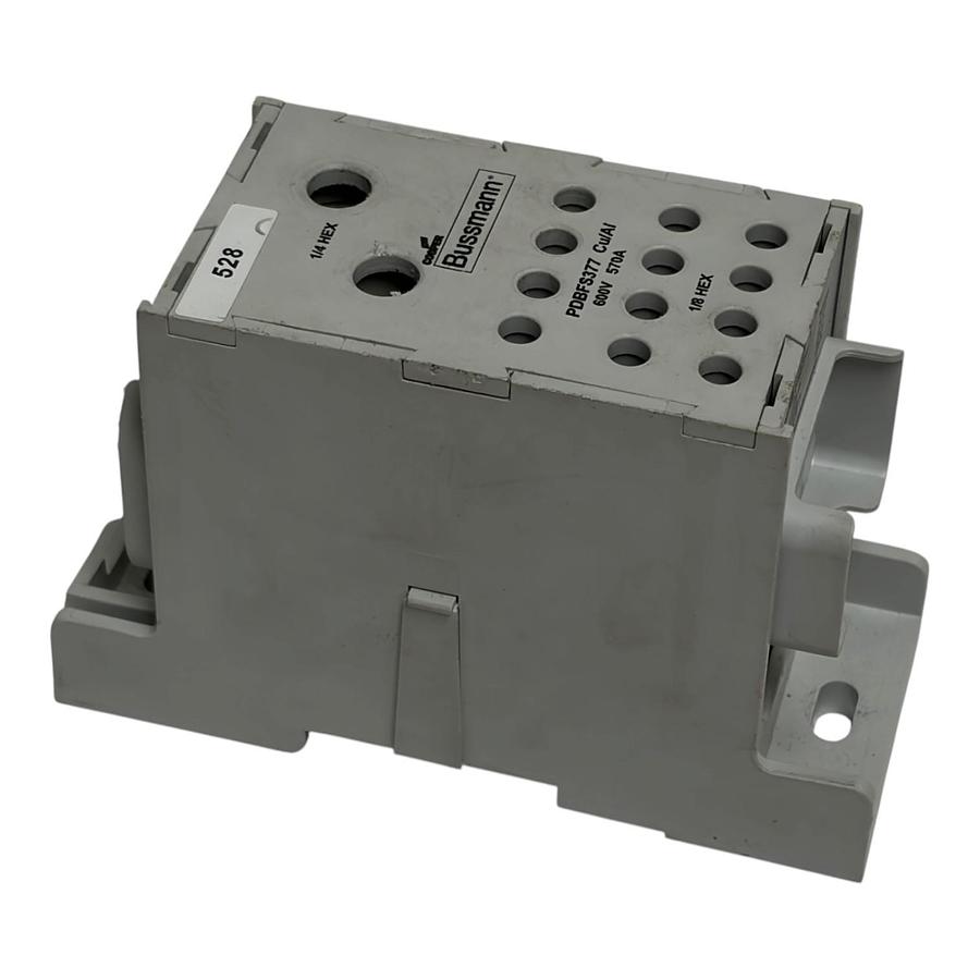 Used Bussmann PDBFS377 Power Distribution Block 600V 570A Finger-Safe 3-Pole