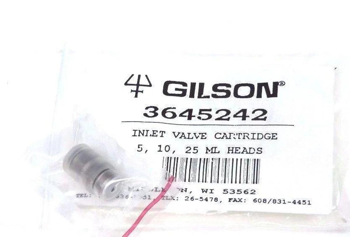 Used NEW GILSON 3645242 INLET VALVE CARTRIDGE 5, 10, 25 ML HEADS