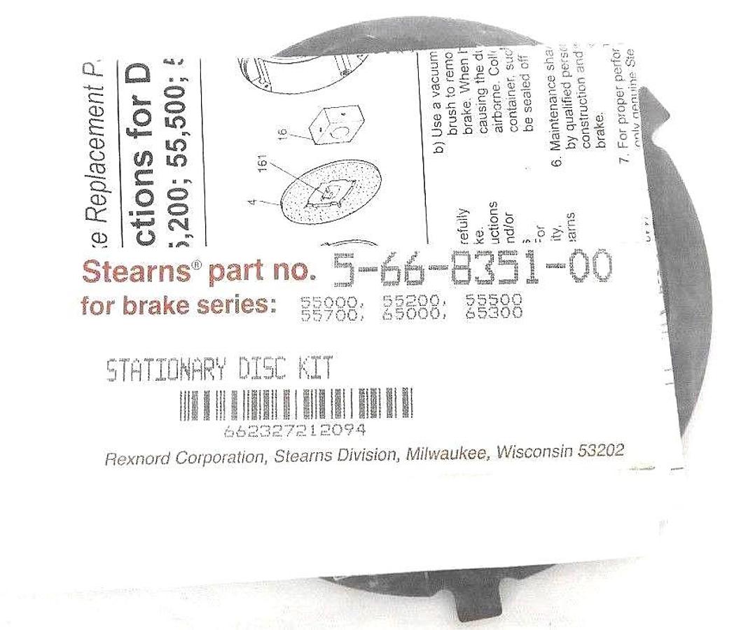 Used NEW STEARNS 5-66-8351-00 STATIONARY DISC KIT 566835100