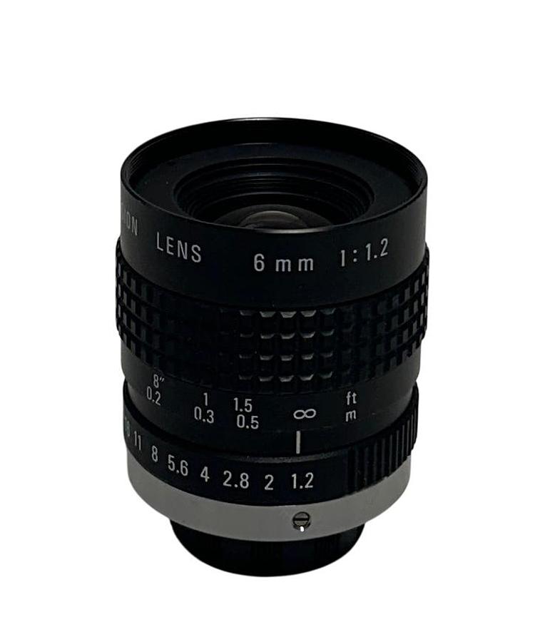 Used COSMICAR 6mm TELEVISION LENS 1:1.2 RATIO OEM BLACK USNP