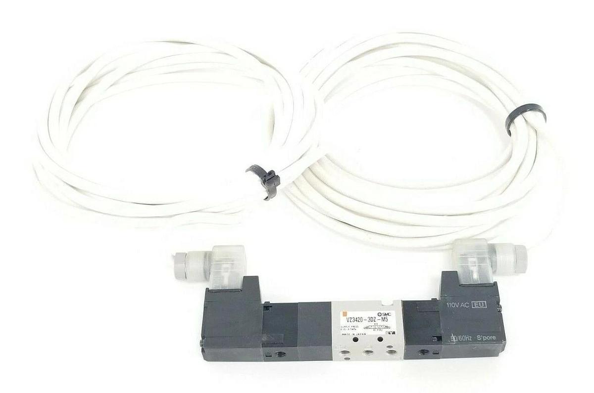 Used SMC VZ3420-3DZ-M5 SOLENOID VALVE 0.15~0.7MPa, 110V AC 50/60HZ COILS