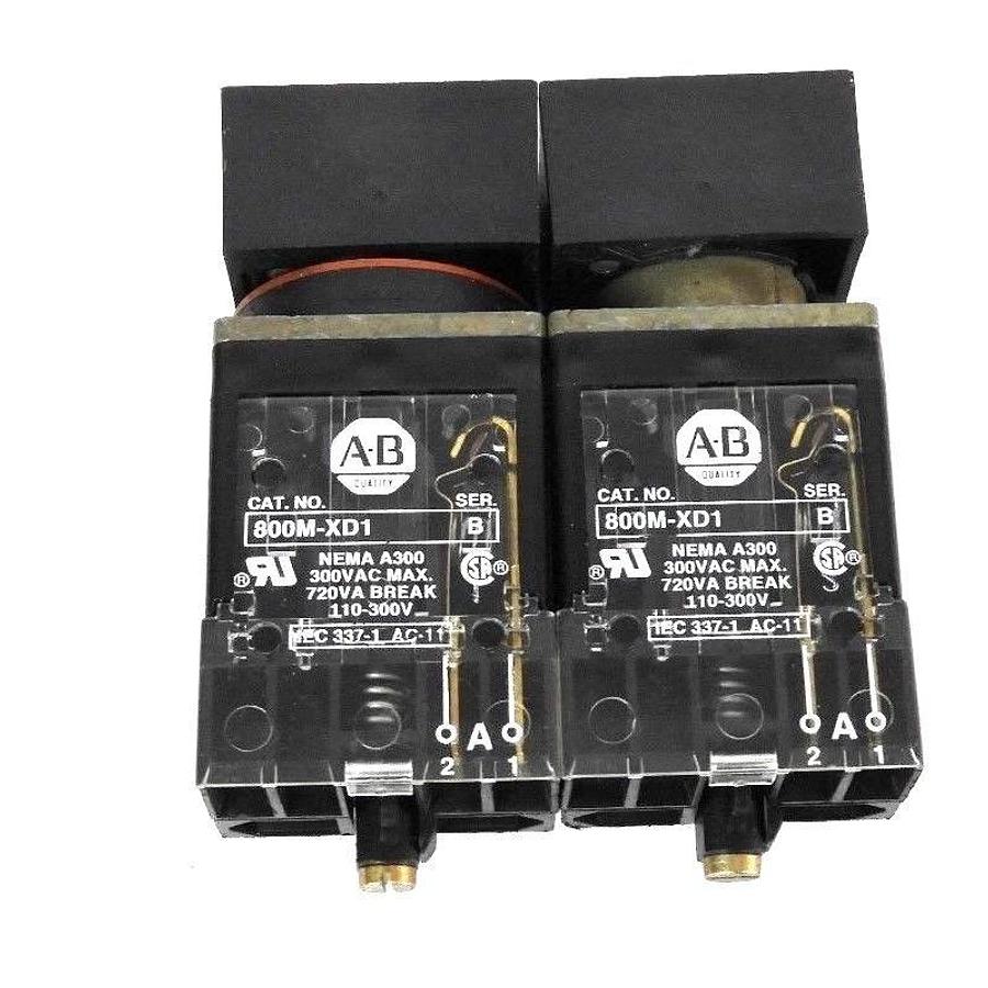 Used LOT OF 2 ALLEN BRADLEY 800MB-XO SER. A OPERATOR FOR PUSHBUTTON SWITCHES 800M-XD1