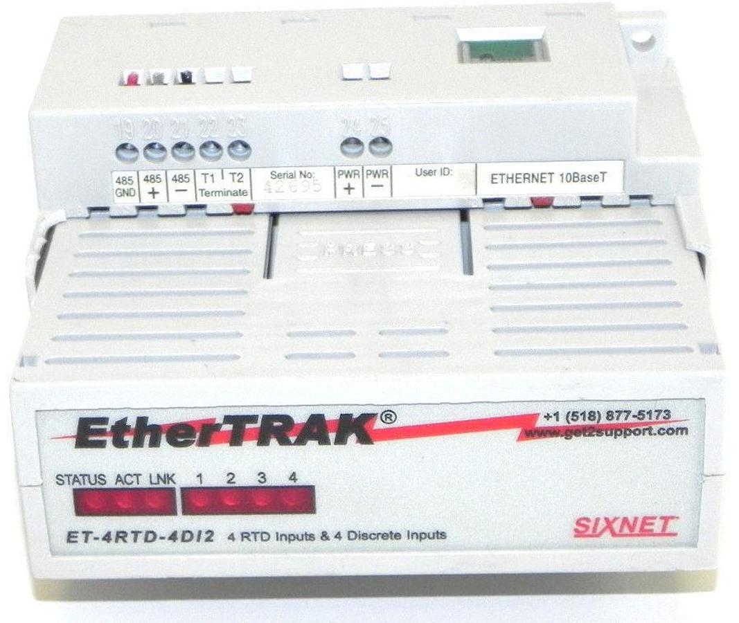 Used SIXNET ET-4RTD-4DI2-M ETHERTRAK ET4RTD4DI2M W/ 10BASET