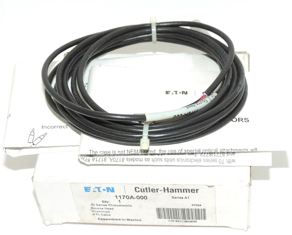 Used NEW EATON CUTLER-HAMMER 1170A-000 PHOTOELECTRIC SOURCE HEAD 9'' CABLE SER. A1