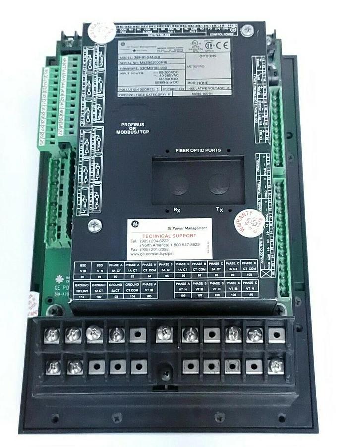 Used GENERAL ELECTRIC 369-HI-0-M-0-0 369 MOTOR PROTECTION RELAY 369HI0M00 (FOR PARTS)