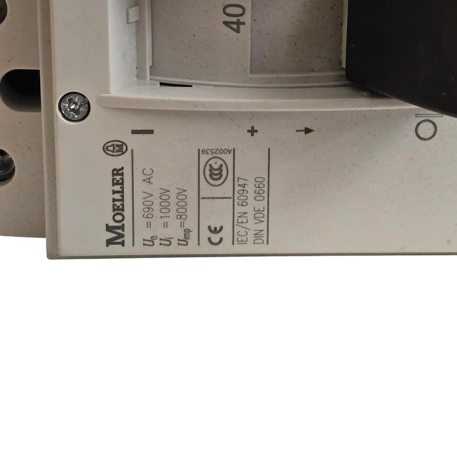 Used Eaton Moeller NZMH2-A40-BT-NA | 107800 MCCB Circuit Breaker 3P 40A 600V w/Trip