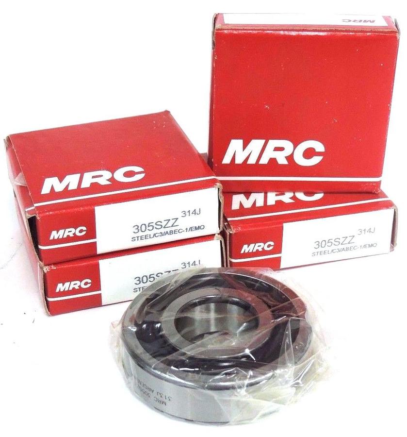 Used LOT OF 4 NIB MRC 305SZZ BALL BEARINGS STEEL/C3/ABEC-1